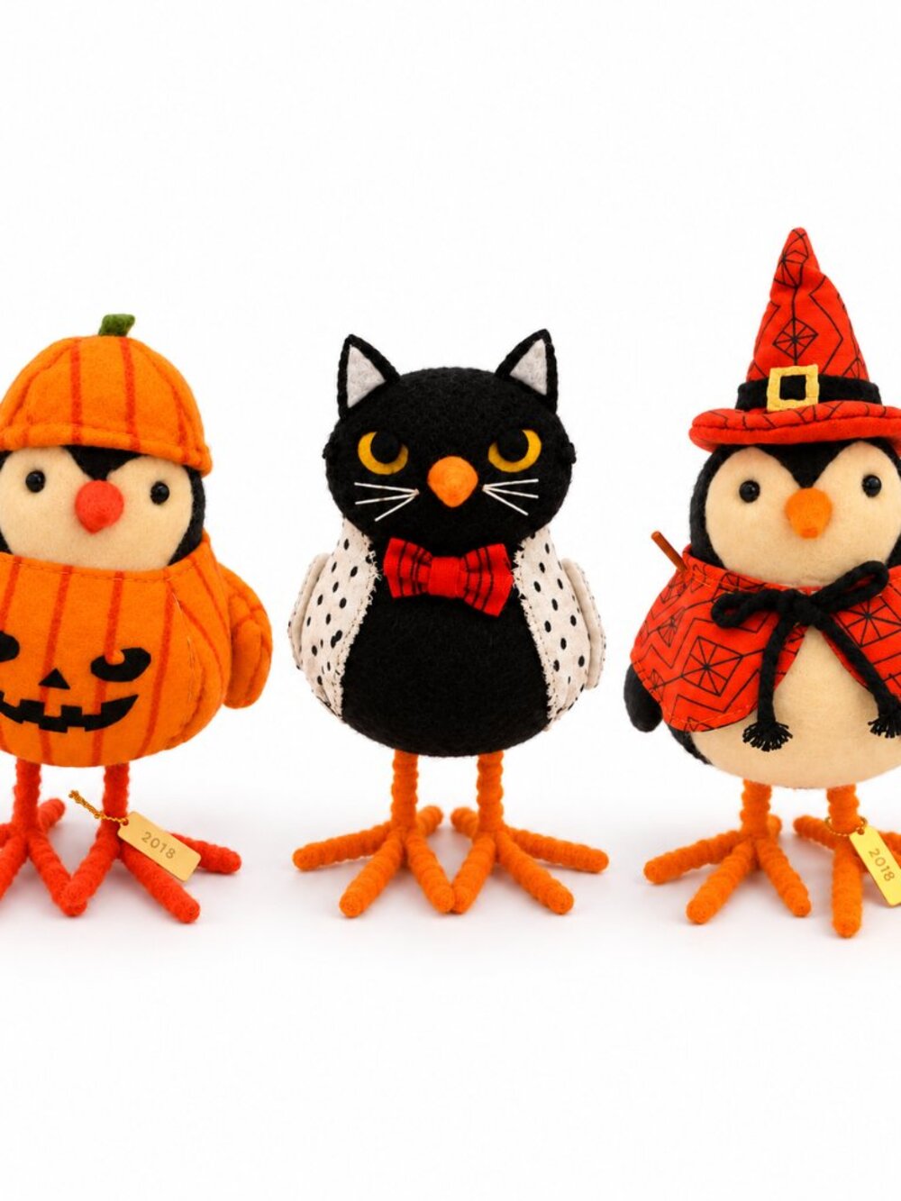 Target Hyde & EEK 2018 Halloween Fabric Birds Set - Brewster, Whiskers, Patches